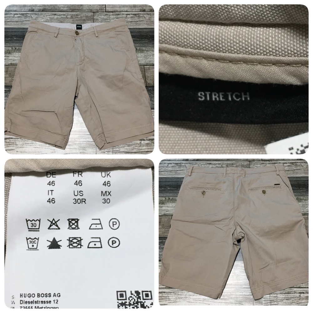 Hugo Boss Stretch Chino Shorts Men’s 30R Beige (Inseam 9.5) Casual